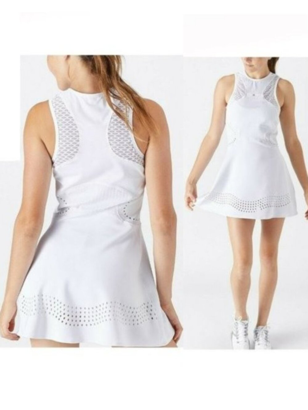 NWT Adidas Stella McCartney White Laser Tennis dress XS BEAUTIFUL!!
